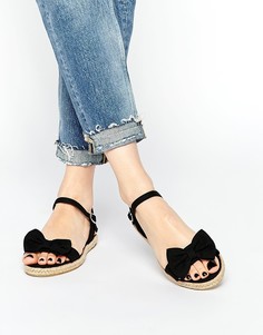 Сандалии-эспадрильи с бантиками ASOS JUNO - Черный