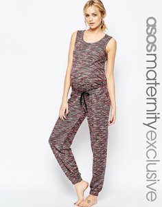 Комбинезон для беременных с завязкой на талии ASOS Maternity LOUNGE - Полоски