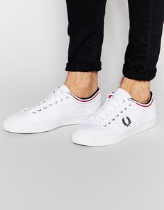 Холщовые кеды с контрастной окантовкой Fred Perry Kendrick - Белый