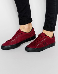 Холщовые кеды с контрастной окантовкой Fred Perry Kendrick - Красный
