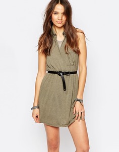 Платье в стиле милитари Vero Moda - Washed ivy green (зеленый)