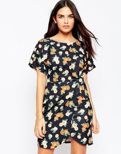 Платье с узелком и цветочным принтом ASOS - Мульти