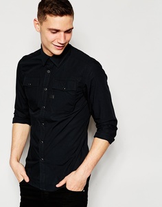 Черная поплиновая рубашка с 2 карманами G-Star Correct Landoh - Черный