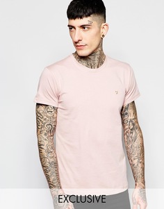 Эксклюзивная футболка слим с логотипом F Farah - Дымчато-розовый