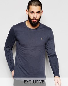 Эксклюзивная футболка слим с логотипом F Farah - Дегтярный