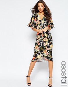 Платье миди в стиле кимоно с принтом ASOS TALL - Мульти