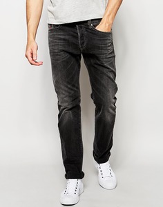 Эластичные выбеленные джинсы слим черного цвета Diesel Buster 669F - Выбеленный черный