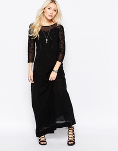 Черное платье макси с кружевной отделкой Free People Say You Love Me - Черный