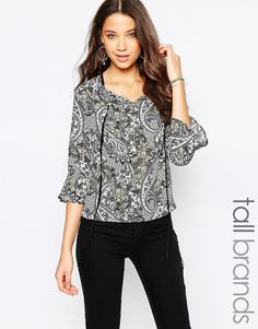 Топ свободного покроя с принтом пейсли Vero Moda Tall - Черный ирис