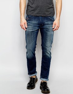 Эластичные светлые джинсы слим в винтажном стиле Diesel Belther 848Z - Темный винтажный
