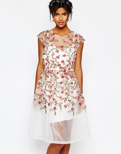Платье с вышитыми розами Body Frock Wedding
