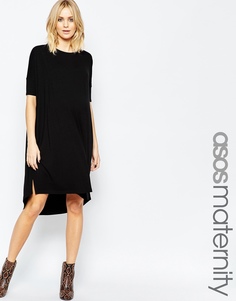 Платье-футболка миди для беременных ASOS Maternity - Черный