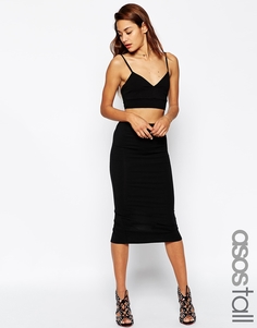 Трикотажная юбка-карандаш миди ASOS TALL - Черный