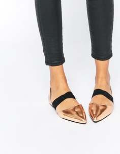 Туфли с эластичными ремешками ASOS LOGICAL - Медный металлик