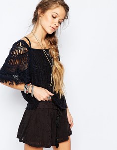 Трикотажный топ цвета индиго Free People Blackbird - Индиго микс