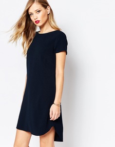 Креповое цельнокройное платье мини Closet - Темно-синий