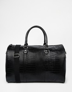 Черная сумка с эффектом крокодиловой кожи ASOS - Черный
