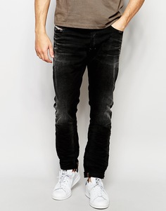 Черные эластичные джинсы скинни Diesel Tepphar 666Q - Выбеленный черный