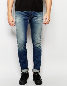 Эластичные рваные джинсы скинни Diesel Jeans Sleenker 84BI - Состаренный