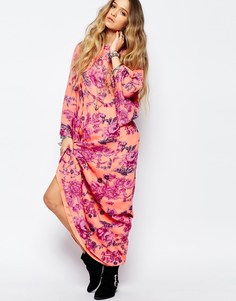 Платье макси с цветочным принтом Free People Melrose - Мандариновый