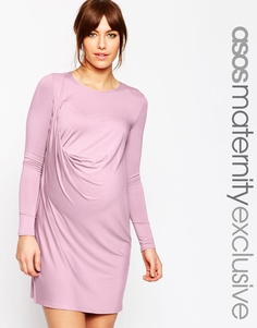 Платье-футболка с драпировкой ASOS Maternity - Розовый