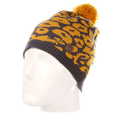 Шапка с помпоном женская Rip Curl Leopard Beanie Nugget Gold