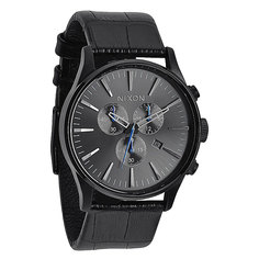 Часы Nixon Sentry Chrono Leather Black Gator