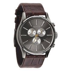 Часы Nixon Sentry Chrono Leather Brown Gator