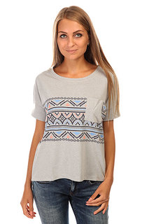 Футболка женская Roxy Boxybohoborder J Tees Heritage Heather