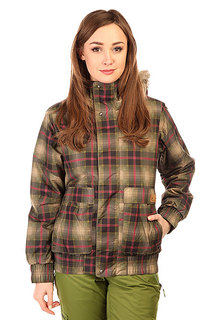 Куртка утепленная женская Burton Wb Tabloid Jk Olive Radiant Plaid