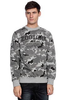 Толстовка классическая Zoo York Stencil Kit Crew Washed Black Camo