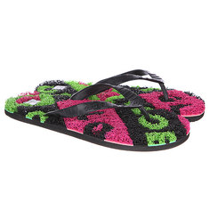 Вьетнамки Globe Merkin Typo Black/Lime/Purple