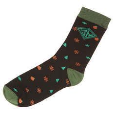 Носки средние женские Запорожец Ёлки И Снежинки Black/Green Подарок