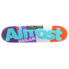 Дека для скейтборда для скейтборда Almost S5 Haslam C-block R7 Purple/White/Orange 31.7 x 8.0 (20.3 см)