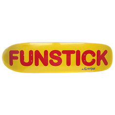 Дека для скейтборда для лонгборда Enjoi Funstick R7 Yellow/Red 32.5 x 8.63 (21.9 см)