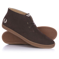 Кеды кроссовки высокие Fred Perry Byron Mid Suede Brown/Black