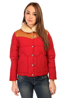 Пуховик женский Penfield Rockwool Leather Yoke Down Jacket Red