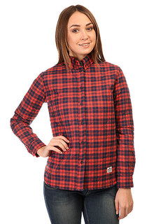 Рубашка утепленная женская Penfield Kemsey Quilted Plaid Long Sleeve Shirt Red