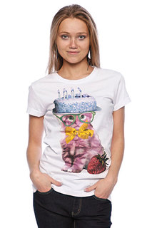 Футболка женская Insight Cat Cake Basic Tee White