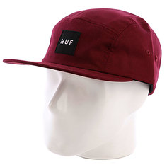 Бейсболка пятипанелька Huf Core Box Logo Volley Maroon