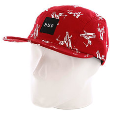 Бейсболка пятипанелька Huf Joyride Volley Red