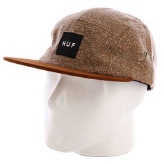 Бейсболка пятипанелька Huf Tweed Volley Taupe