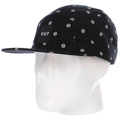 Бейсболка пятипанелька Huf Circle H Volley Black/White