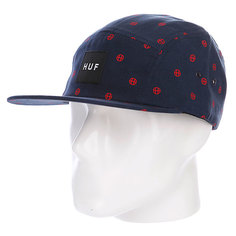 Бейсболка пятипанелька Huf Circle H Volley Navy/Red