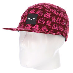 Бейсболка пятипанелька Huf Oh Shit Volley Wine/Fuschia