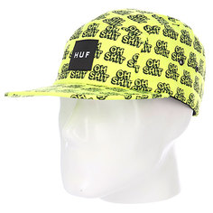 Бейсболка пятипанелька Huf Oh Shit Volley Yellow/Black