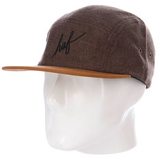 Бейсболка Huf Script Flannel Volley Brown