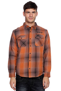 Рубашка утепленная Huf Alameda Quilted Premium Flannel Brown/Burnt Orange