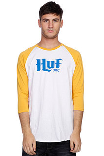 Лонгслив Huf Authentic Raglan White/Mustard