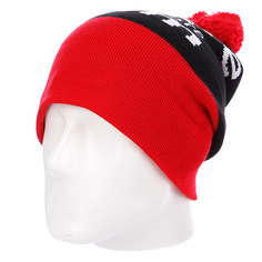Шапка с помпоном Diamond I Am Fold Beanie Red/Black
